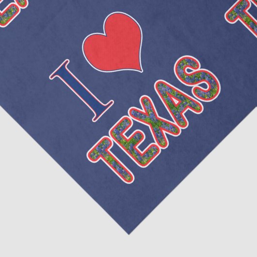 I (Heart) Love Texas Bluebonnet Tissuepapier (Detail)