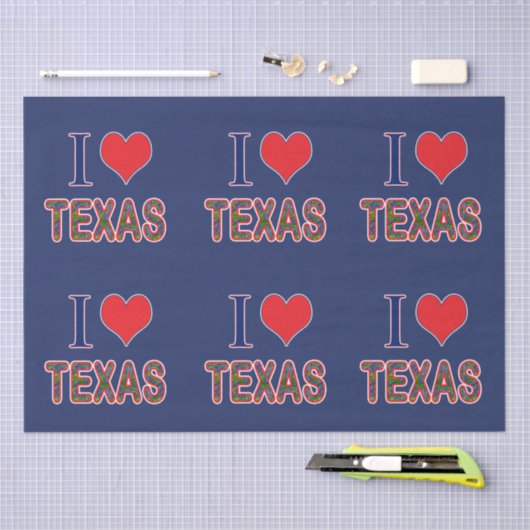 I (Heart) Love Texas Bluebonnet Tissuepapier (Craft)