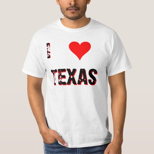 I Heart (Love) Texas T-shirt (Voorkant)