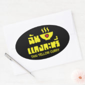 I Heart (Love) Thai Yellow Curry Ovale Sticker (Envelop)