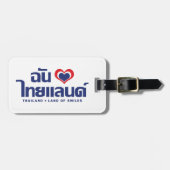 I Heart (Love) Thailand ❤ het Thaise Taalschrift Bagagelabel (Voorkant horizontaal)