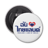 I Heart (Love) Thailand ❤ het Thaise Taalschrift Button Flesopener (Voorkant)