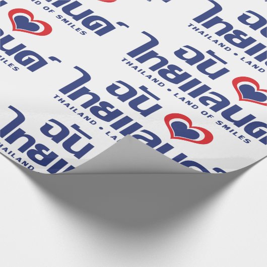 I Heart (Love) Thailand ❤ het Thaise Taalschrift Cadeaupapier (Hoek)