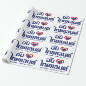 I Heart (Love) Thailand ❤ het Thaise Taalschrift Cadeaupapier (Uitgerold)