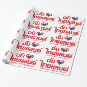 I Heart (Love) Thailand ❤ het Thaise Taalschrift Cadeaupapier (Uitgerold)