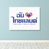 I Heart (Love) Thailand ❤ het Thaise Taalschrift Canvas Afdruk (Insitu (Houten vloer))