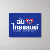 I Heart (Love) Thailand ❤ het Thaise Taalschrift Canvas Afdruk (Voorkant)