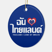 I Heart (Love) Thailand ❤ het Thaise Taalschrift Keramisch Ornament (Links)