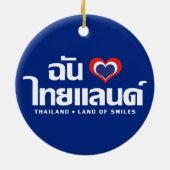 I Heart (Love) Thailand ❤ het Thaise Taalschrift Keramisch Ornament (Achterkant)