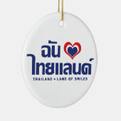 I Heart (Love) Thailand ❤ het Thaise Taalschrift Keramisch Ornament (Rechts)