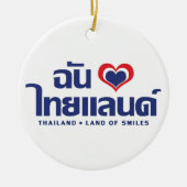 I Heart (Love) Thailand ❤ het Thaise Taalschrift Keramisch Ornament (Voorkant)