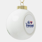 I Heart (Love) Thailand ❤ het Thaise Taalschrift Keramische Bal Ornament (Links)