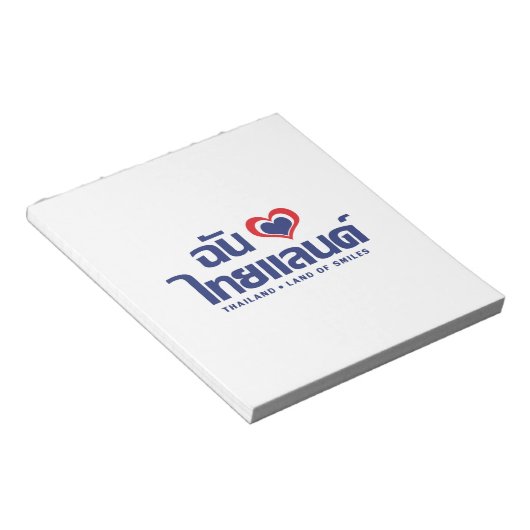 I Heart (Love) Thailand ❤ het Thaise Taalschrift Notitieblok (Schuin)