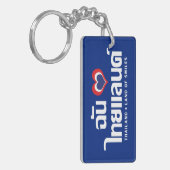 I Heart (Love) Thailand ❤ het Thaise Taalschrift Sleutelhanger (Voorkant Links)