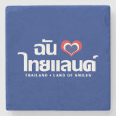 I Heart (Love) Thailand ❤ het Thaise Taalschrift Stenen Onderzetter (Voorkant)