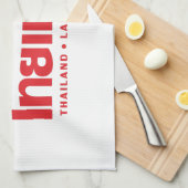 I Heart (Love) Thailand ❤ het Thaise Taalschrift Theedoek (Quarter Fold)