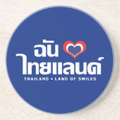 I Heart (Love) Thailand ❤ het Thaise Taalschrift Zandsteen Onderzetter (Voorkant)