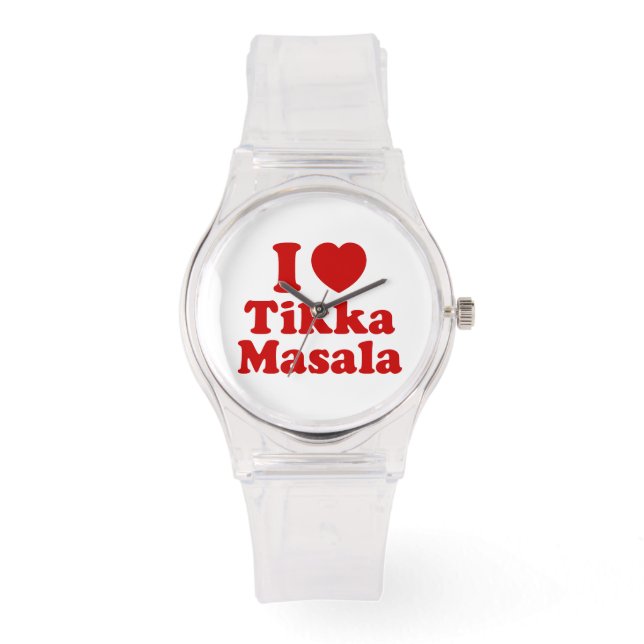 I Heart (Love) Tikka Masala Horloge (Voorkant)