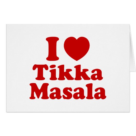 I Heart (Love) Tikka Masala Kaart (Voorkant Horizontaal)