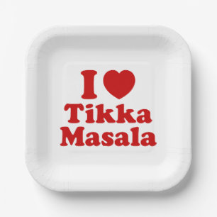 I Heart (Love) Tikka Masala Papieren Bordje