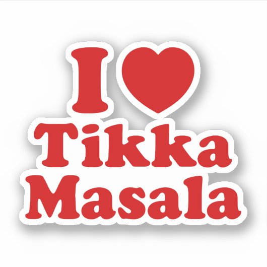 I Heart (Love) Tikka Masala Sticker (Voorkant)
