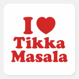 I Heart (Love) Tikka Masala Vierkante Sticker