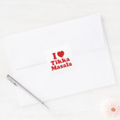 I Heart (Love) Tikka Masala Vierkante Sticker (Envelop)