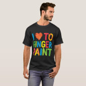 I Heart Love To Finger Paint Cute Couple Valentine T-shirt (Voorkant volledig)