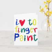 I Heart Love To Finger Paint - Funny Couple  Kaart (Gele Bloem)