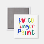 I Heart Love To Finger Paint - Funny Couple  Magneet (Voorkant / Achterkant)