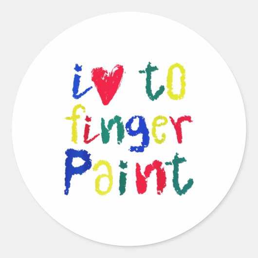 I Heart Love To Finger Paint - Funny Couple Ronde Sticker (Voorkant)