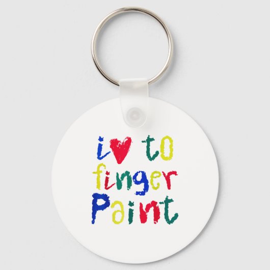 I Heart Love To Finger Paint - Funny Couple  Sleutelhanger (Voorkant)