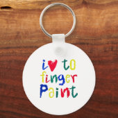 I Heart Love To Finger Paint - Funny Couple  Sleutelhanger (Voorkant)