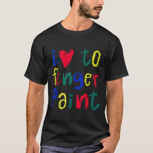 I Heart Love To Finger Paint - Funny Couple  T-shirt (Voorkant)