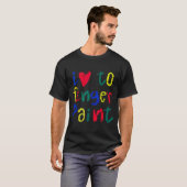I Heart Love To Finger Paint - Funny Couple  T-shirt (Voorkant volledig)