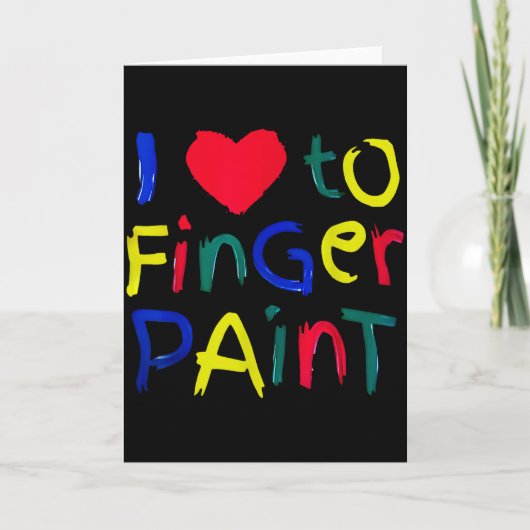 I Heart Love To Finger Paint I'm Paint Cute Couple Kaart (Voorkant)