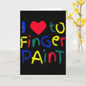 I Heart Love To Finger Paint I'm Paint Cute Couple Kaart (Gele Bloem)