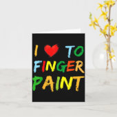 I Heart Love To Finger Paint I'm Paint Cute Couple Kaart (Gele Bloem)