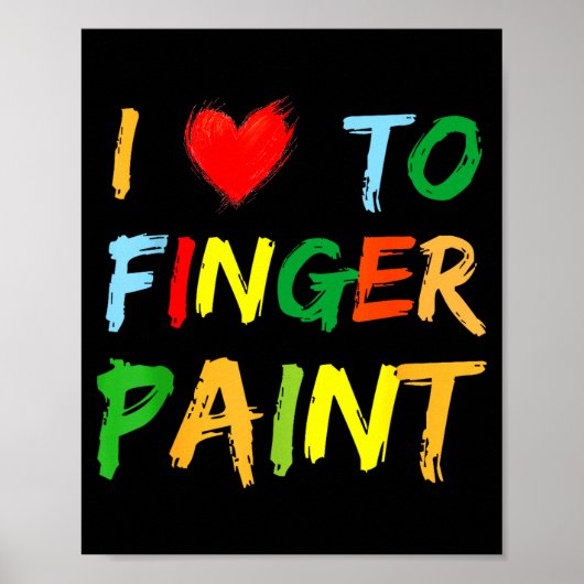 I Heart Love To Finger Paint I'm Paint Cute Couple Poster (Voorkant)