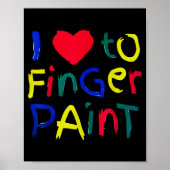 I Heart Love To Finger Paint I'm Paint Cute Couple Poster (Voorkant)