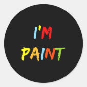 I Heart Love To Finger Paint I'm Paint Cute Couple Ronde Sticker (Voorkant)