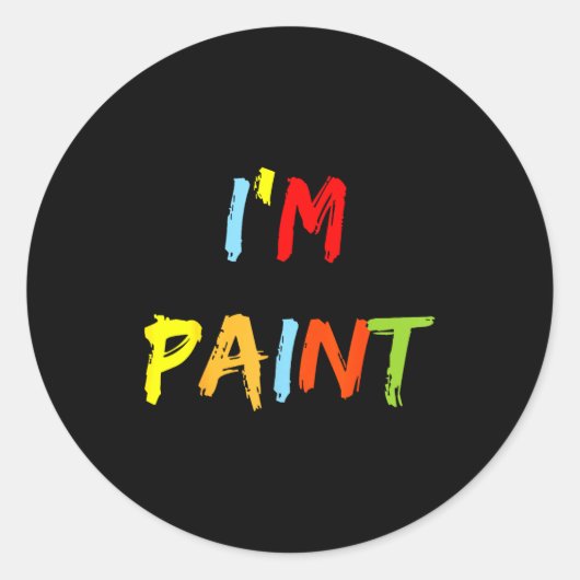I Heart Love To Finger Paint I'm Paint Cute Couple Ronde Sticker (Voorkant)