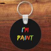 I Heart Love To Finger Paint I'm Paint Cute Couple Sleutelhanger (Voorkant)