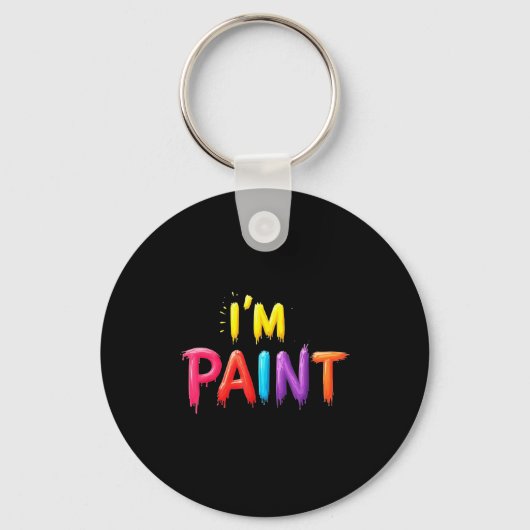 I Heart Love To Finger Paint I'm Paint Cute Couple Sleutelhanger (Voorkant)