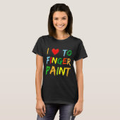 I Heart Love To Finger Paint I'm Paint Cute Couple T-shirt (Voorkant volledig)