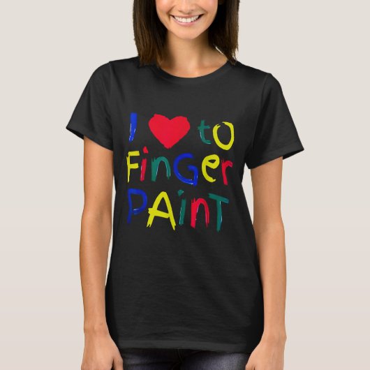 I Heart Love To Finger Paint I'm Paint Cute Couple T-shirt (Voorkant)