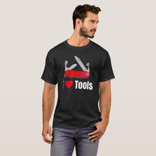 I Heart Love Tools Mutli Tool zakmes T-shirt (Voorkant volledig)