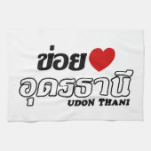 I Heart (Love) Udon Thani, Isan, Thailand Theedoek (Horizontaal)