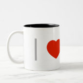 I Heart (Love) UX Tweekleurige Koffiemok (Links)