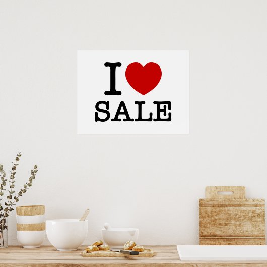 I HEART [LOVE] VERKOOP POSTER (Keuken)